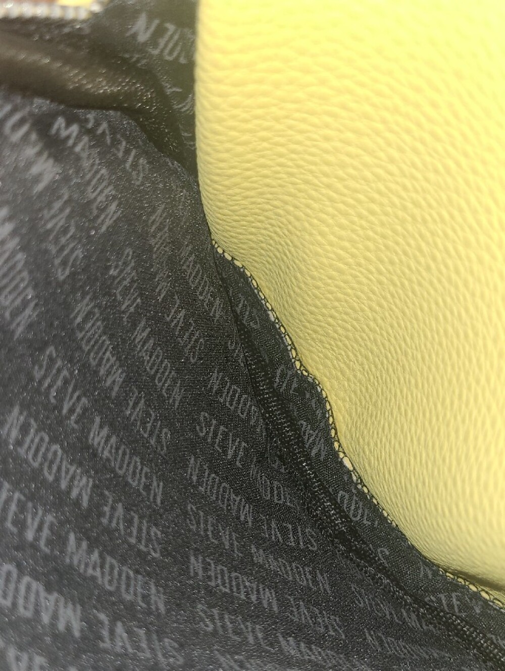 Steve Madden Bright Yellow Mini Backpack. Sticker Glue Inside. Goo Gone Will Fix - Picture 7 of 8